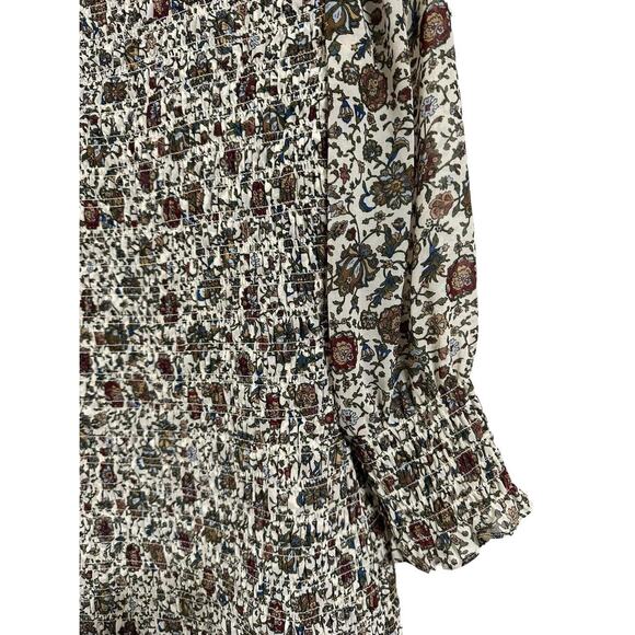 VERONICA BEARD Fahra shirred Floral Ruffled Mini Dress smocked size 6 NEW $548 - Picture 3 of 7